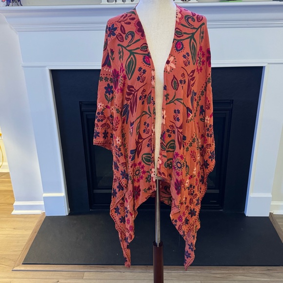 Easel Los Angeles Jackets & Blazers - Easel Los Angeles Floral Boho Open-Front Duster Kimono – Size Small